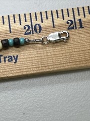 Chunky Handmade Necklace: Bone, Turquoise & Horn w Sterling Closure.