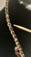 Vtg 1960’s Juliana D & E Watermelon Heliotope Rhinestone Necklace 15″