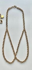Gold Tone Peter Pan Chain Collar Necklace Handcrafted Vintage Jewelry Coquette