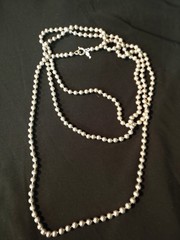 Vintage Crown Trifari Silver Cut Metal bead Necklace
