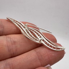 Vintage USSR Filigree Silver 960 Brooch Openwork Hallmarked 750 960