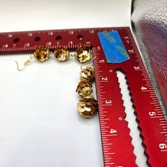 Pierced Earrings Vintage Sequins Gold Tone Three Tier Ball Dangle Retro Fashion
