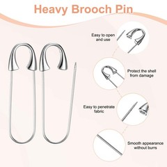 M METERXITY Safety Pin Silver Tone 1.93″