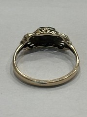 Antique Art Deco 14k Yellow Gold Cathedral Diamond Engagement Ring Wedding 6.25