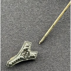 Vintage Art Deco Stick Pin Jabot Blue Glass Paste Rhinestone Screw Back Mosiac