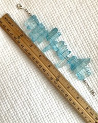 druzy quartz blue chunky bracelet 8.5 in
