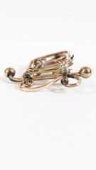 Vintage Gold Filled Dangle Flower Brooch Pin Signed JMS