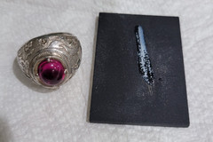 Vintage Asian Sterling Silver Genuine Gemstone Dragon Ring-Size 7.75
