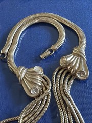 Classic Vintage Gold Tone Multi Strand Layered 15″ Snake Chain Necklace R30