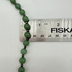Vintage Green Stone Necklace Natural Round Polished Estate