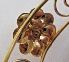 Vintage Barclay 1/20 12k Gold Filled Flower Cuff Bracelet 6 1/2″