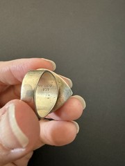 Vintage Puffy Heart Sterling Silver Ring With Bell Inside, Signed Mexico 925
