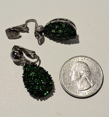 Jtv Chrome Diopside Teardrop Cluster Clip On Earrings….