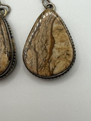 925 STERLING SILVER BROWN STONE TEARDROP DANGLE DROP EARRINGS WOMENS BOHO HOOK