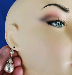 Original Vintage 925 Sterling Silver Dangle Drop Earrings Jewelry Gift Women