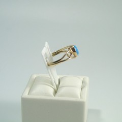 Vintage 14k Gold Blue Green Fire Opal Cocktail Ring size 6.75 2.55g