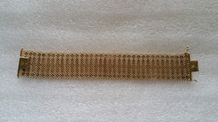 Italian Mesh Bracelet 18k Gold Charm Wide Vintage Yellow Woven Women’s Men’s Old