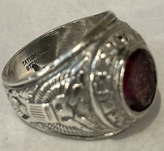 Vintage Taylor Maid Sterling Silver U.S. Army Military Ring –Red Stone **Read**