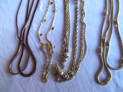 Vtg lot 4 necklace gold tone rope Monet bronze copper snake belt 28in 24in 17in