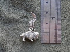 Buffalo Bison Yellowstone Vintage Sterling Silver Bracelet Charm Pendant 3.5g