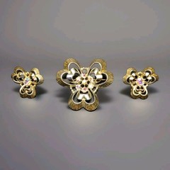 Vintage 3 Piece Set Brooch And Clip-On Earrings Aurora Borealis Rhinestones