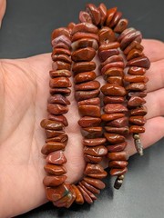 Red Jasper Polished Chunky Chip Bead Necklace