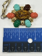 Vintage TARA 5th Ave Egyptian Revival Scarab Parure Necklace Bracelet Earrings
