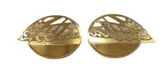 Vintage Edgar Berebi Earrings Statement Modern Art Gold-toned Pierced Open Large
