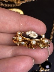Vintage Costume Jewelry Lot 6 Pc Signed Camco And Portrait Brooch Mod Necklaces