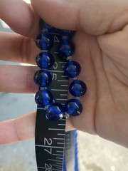 Beautiful vtg art deco Cobalt blue art glass necklace 52″ Hand Knotted