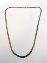 Italy Sterling Silver Herringbone Necklace 30 Inch Length 21.1g .25 Inches Thick