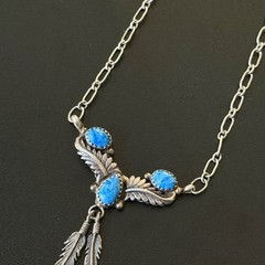 Vintage Sterling Denim Lapis Necklace Signed D | 19’