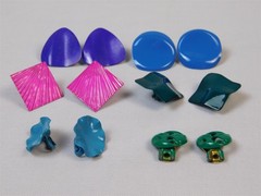 Vintage 1990s Y2K Colors Clip On Fashion Earrings Lot Metal 6 Pairs
