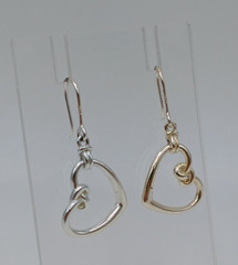 VTG 925 Heart Knot Earrings 1.5in Drop Sterling Silver 2g Lightweight Openwork