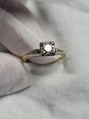 1920s Art deco Natural Diamond Ring 14k? 2.5g