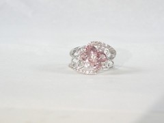 Vintage Sterling Silver 925 Peach Irradiated Morganite Statement Ring Size 6
