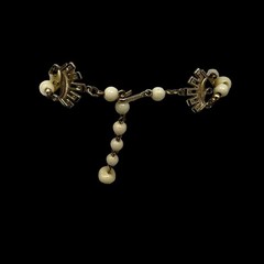 Vintage Yellow Beaded Necklace with Gold Spacer Beads Made in Hong Kong