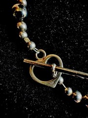 vintage 925 sterling silver And Black Cold Stone Bracelet Cross Charm bracelet