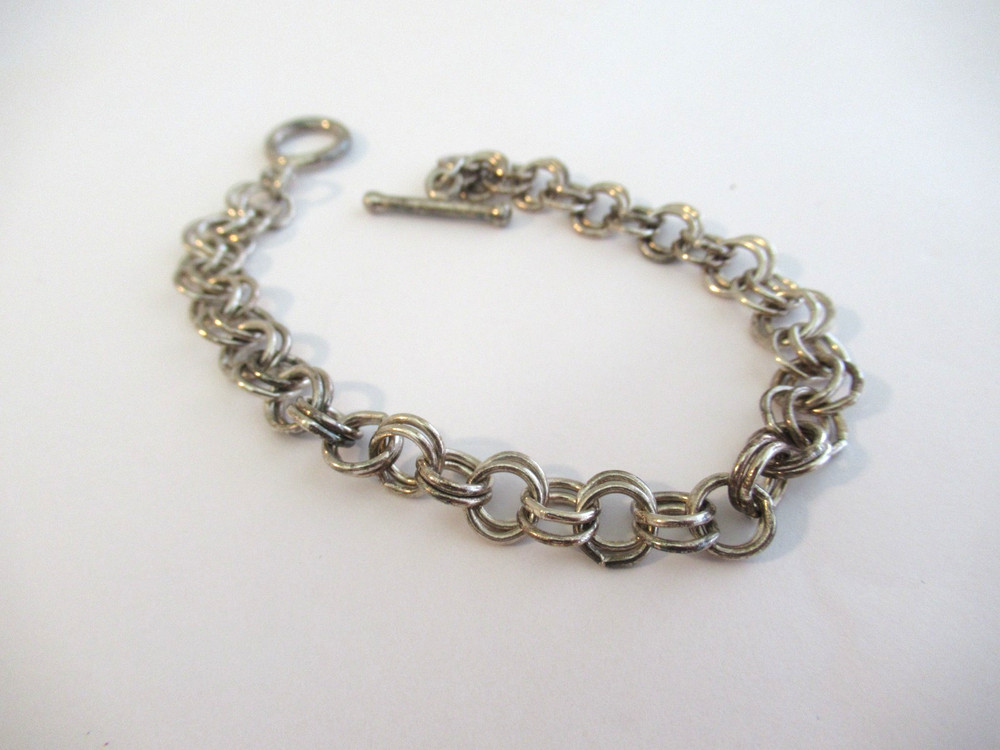 Vintage Sterling Silver 925 charm bracelet 7.5 in