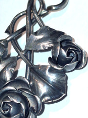 Vintage Sculpted Rose Brooch Pin 3D Designer Theodor Klotz Germany 835 Silver