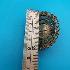 Israel Gilt Silver 935 Filigree Missing Stones Brooch Pendant Vintage