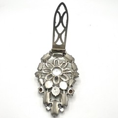Vintage Eisenberg Original Signed Clear Rhinestone Dress Clip Art Deco Pot Metal