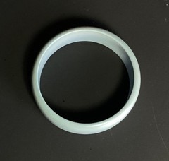 Vintage Minimalist Mod Pastel Blue Lucite Bangle Bracelet with Matte Finish