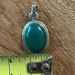 Vintage Green Onyx Oval Pendant
