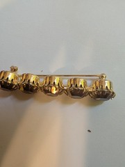 Vintage Les Bernard Goldtone Brooch with 5 Orange Stones