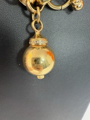 GOLD PLATED ROLO Style CHAIN Spherical Pendant Garnet Toggle Clasp