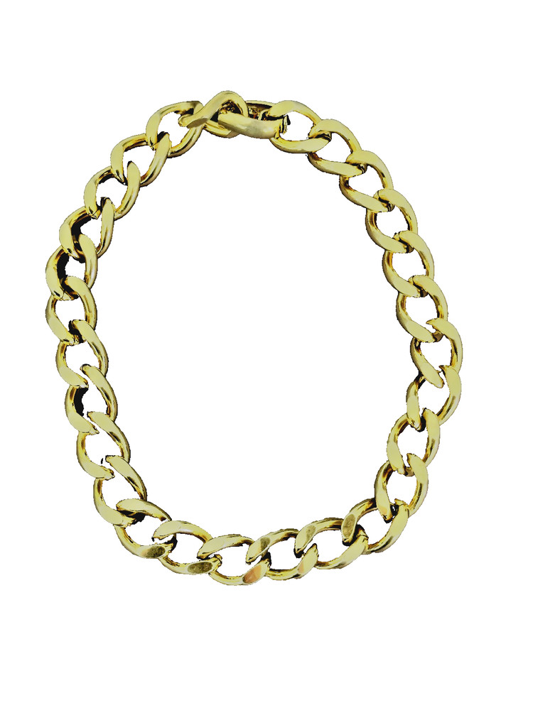 VINTAGE CHRISTIAN DIOR GOLD TONE BEAUTIFUL GOURMETTE STYLE CURB NECKLACE CHOKER