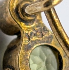 2 Pair – Vtg Sterling Silver Green Glass & 1 FW Pearl Hook Dangle 925 Earrings