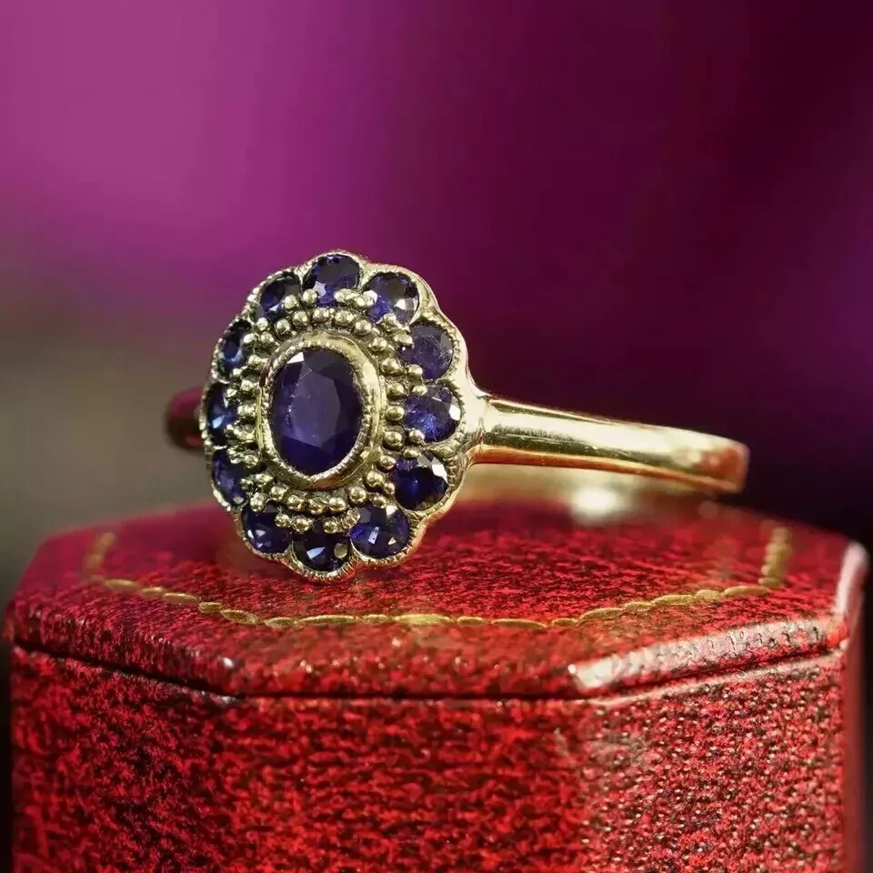 Art Deco Style Round Cut Lab Created Diamond 925 Silver Filigree Christmas Ring