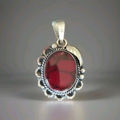 Vintage Mexico 925 Framed Red Jasper Pendant